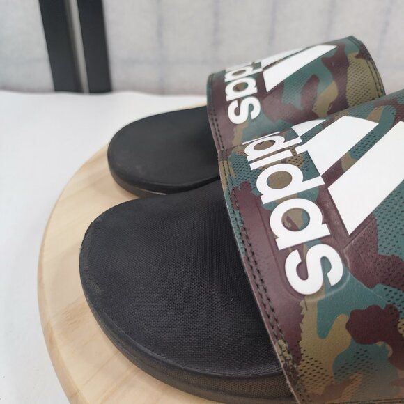 Adidas Adilette Comfort Camo Black Green Brown Slides Sandals GW9647 Men US 11 - Picture 4 of 12